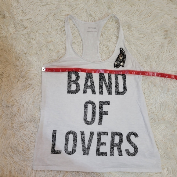 Express Women Racerback White Band of Lovers Tank top size Small - Picture 3 of 6